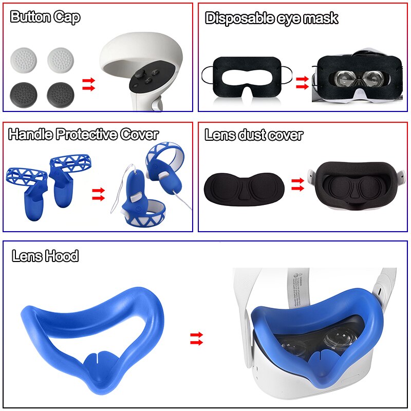 Couvercle de poignée pour Oculus Quest 2, protection faciale de remplacement, en Silicone, accessoires pour Oculus Quest2 VR