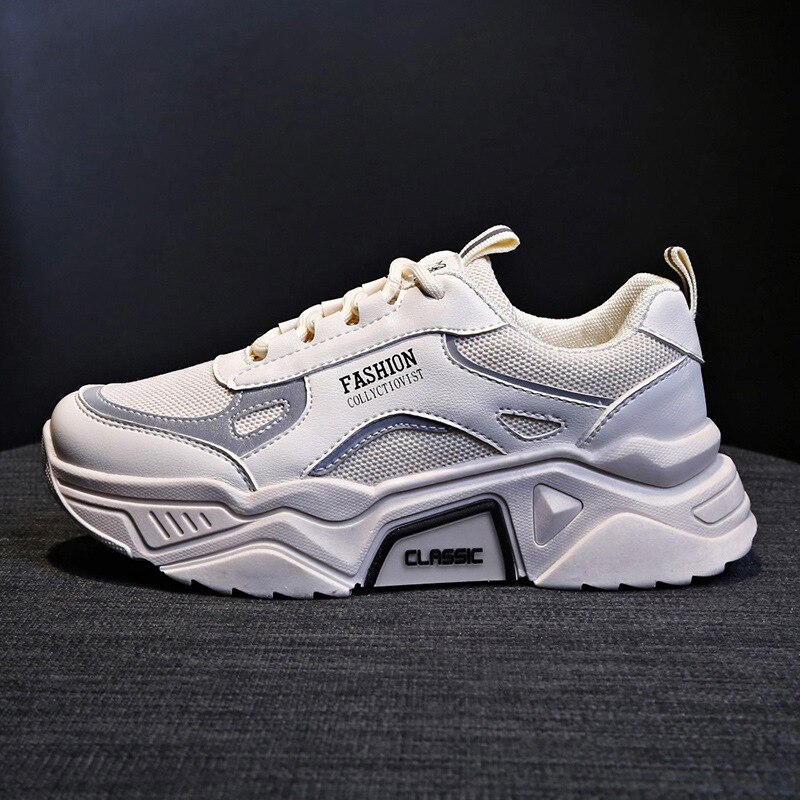 Chaussures réfléchissantes femmes printemps Style respirant étudiants chaussures de sport femmes Tennis rouge chaussures Extra haute 0321: Beige / 38