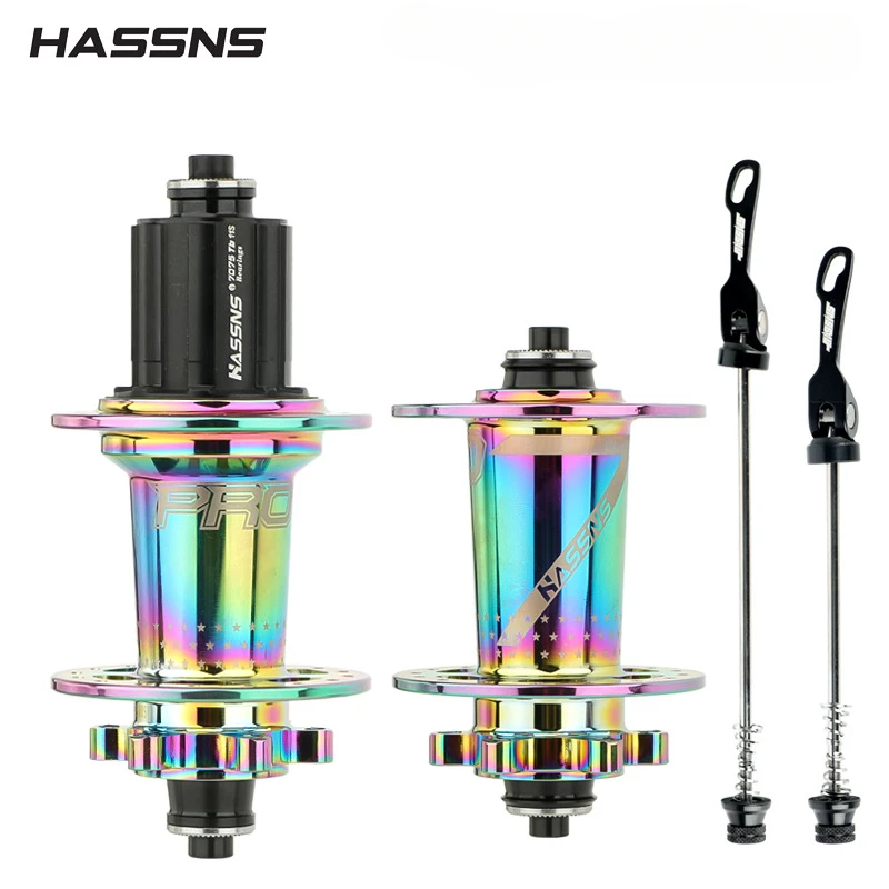 HASSNS PRO7 Bicycle Hub 7/8/9/10/11/12 Speed 6 Pawl Disc Brake Hubs 32 Holes Mountain MTB Bike For SHIMANO HG: PURPLE