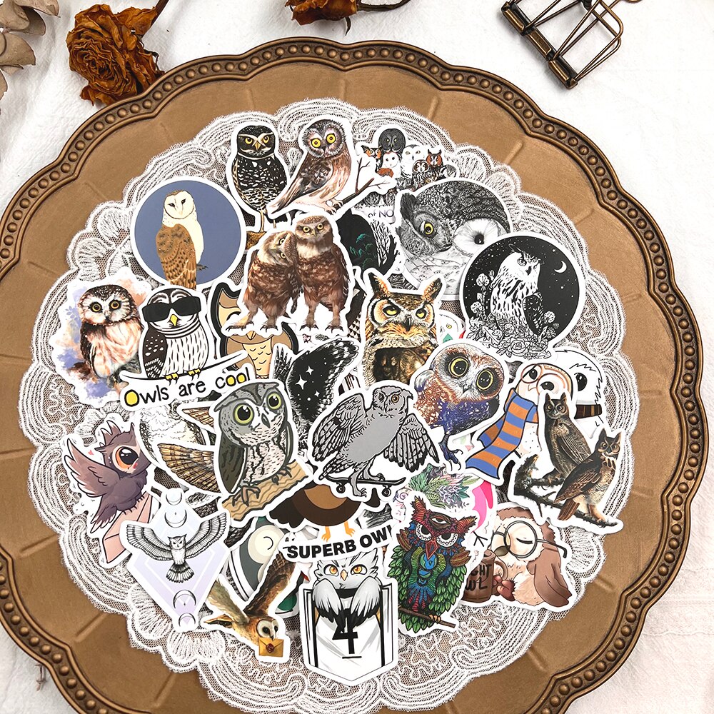 50Pcs 3D Cute Owl Series Stickers Travel Junkl Jou... – Vicedeal