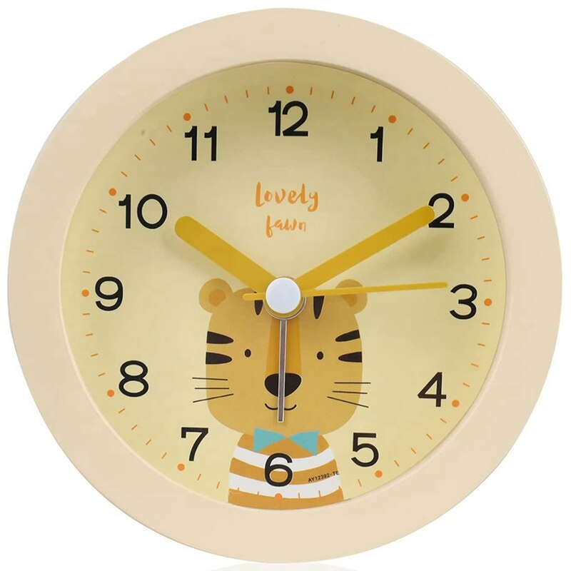 Children's Alarm Clock, No Ticking, Cute Children's Alarm Clock, Night Alarm Clock, Children's Alarm Clock: Yellow