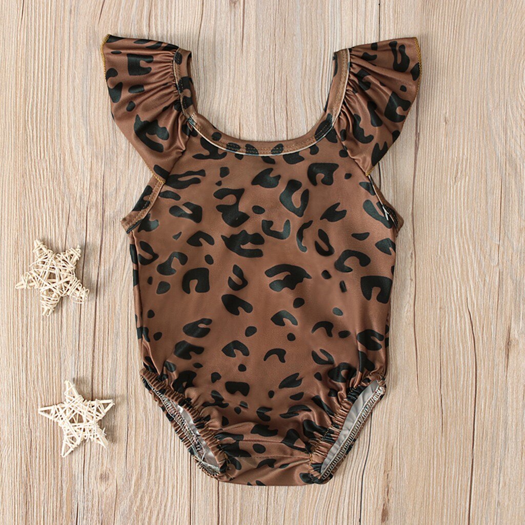 Baby Meisjes Badmode Leopard Gedrukt Bikini Een Stuk Badpak Voor Meisjes Leuke Mooie Zwemmen Kleding