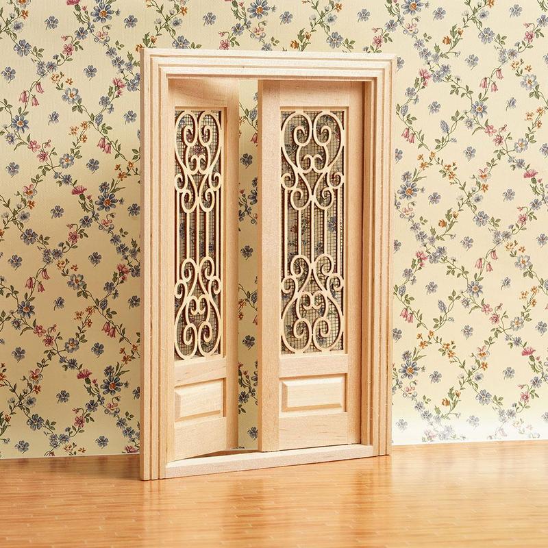 Dongzhur 1:12 Puppenhaus Mini Szene Modell Vegetarisch Embryo Paar Open Screen Tür Rahmen Können Farbe Puppe Spielzeug Möbel Zubehör