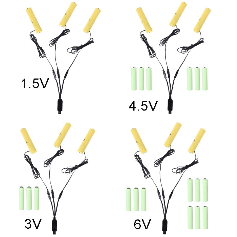 3in1 Aaa Batterij Elimineren Usb Voeding Kabel Vervangen 1-4pcs1.5V Aaa Batterijen Voor Klok Speelgoed Camera Draadloze Muis