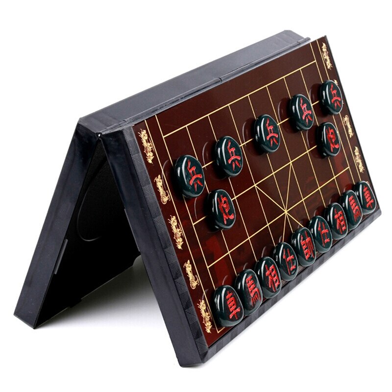 Jeu d&#39;échecs chinois Portable, jeu de société de voyage magnétique, échiquier pliable classique Xiang Qi, jouet Parent-enfant familial