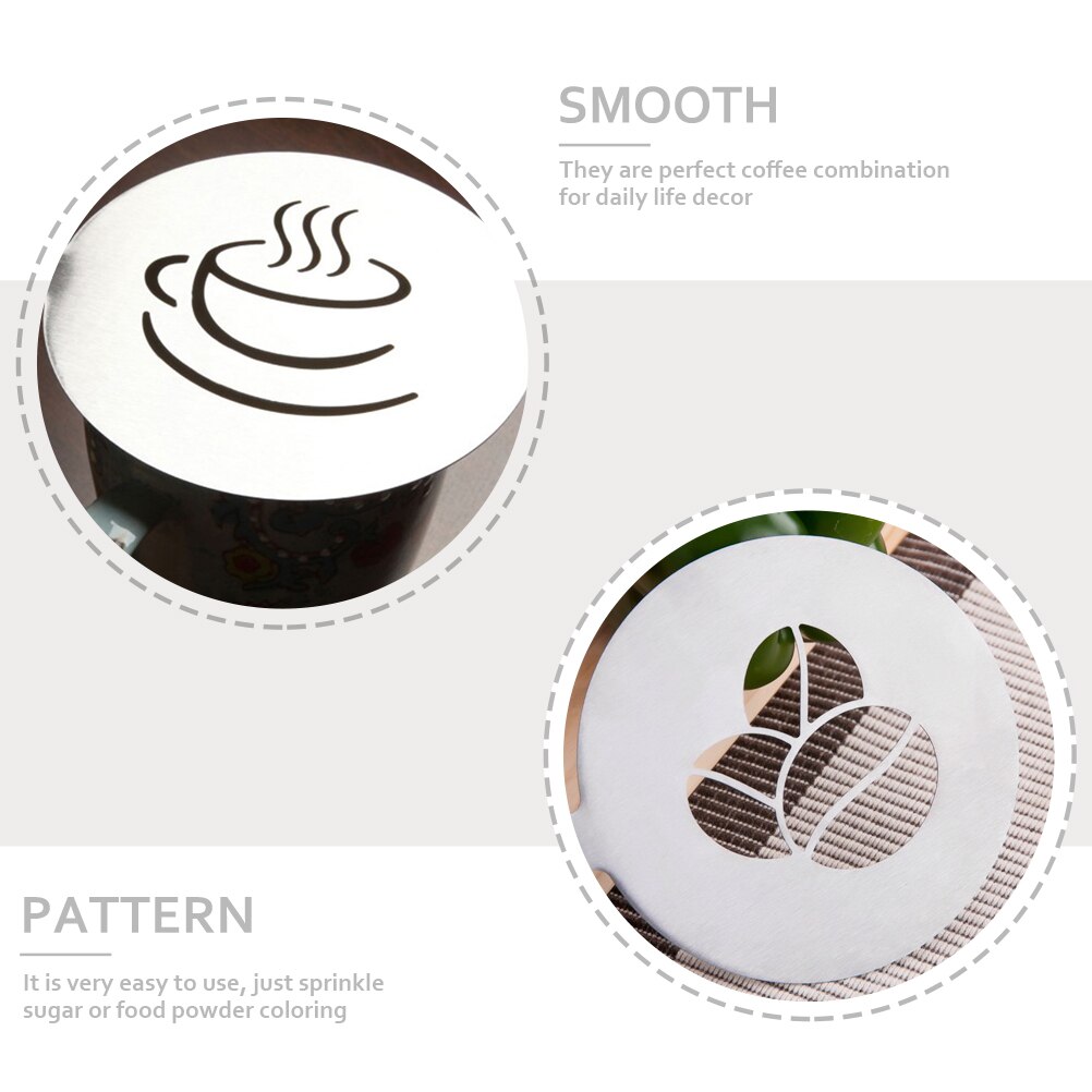 2Pcs DIY Cappuccino Latte Art Template Latte Art Stencils DIY Coffee Templates