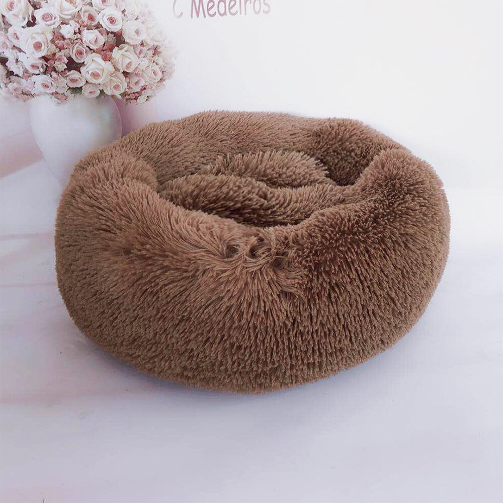 Hond Bed Ronde Pluche Kat Huis Hond Mat Winter Warme Slaapzak Katten Nest Zachte Lange Pluche Hond Mand Huisdier Kussen draagbare Levert