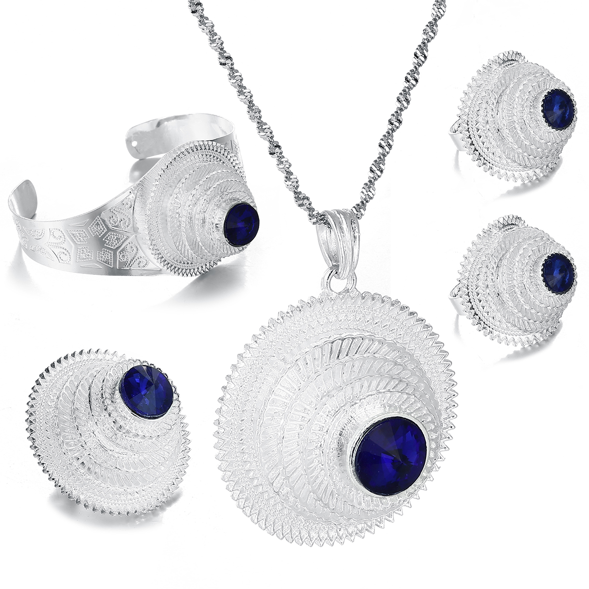 Nigeria Eritrea Kenya Habesha Style Coptic Cross Gold Color Ethiopian Jewelry Sets