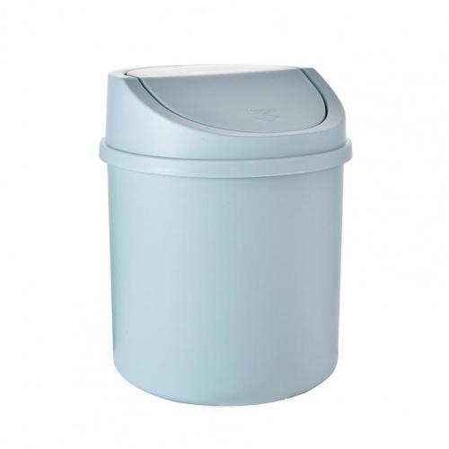 Cubo de basura de escritorio de , fácil de limpiar cubo de basura de mesa, compacto, de plástico sólido, Mini bote de basura de escritorio: Azul