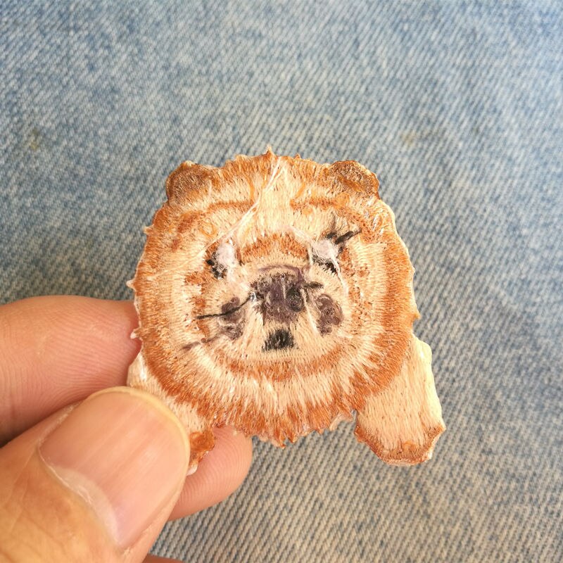 Insignia bordada para ordenador, parches decorativos para perro CHOWCHOW, 1 foto, 4,0x4,0 CM