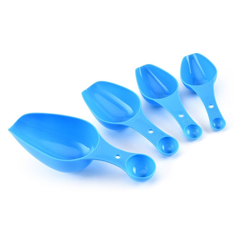 4 Uds. De cucharas de plástico para medir de cocina, tartas para hornear, tazas medidoras de harina, cucharada de café, cucharada de azúcar, utensilios de cocina