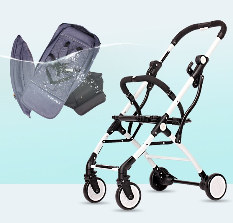 Mini poussette portable pour bébé, ultra légère, inclinable et pliable
