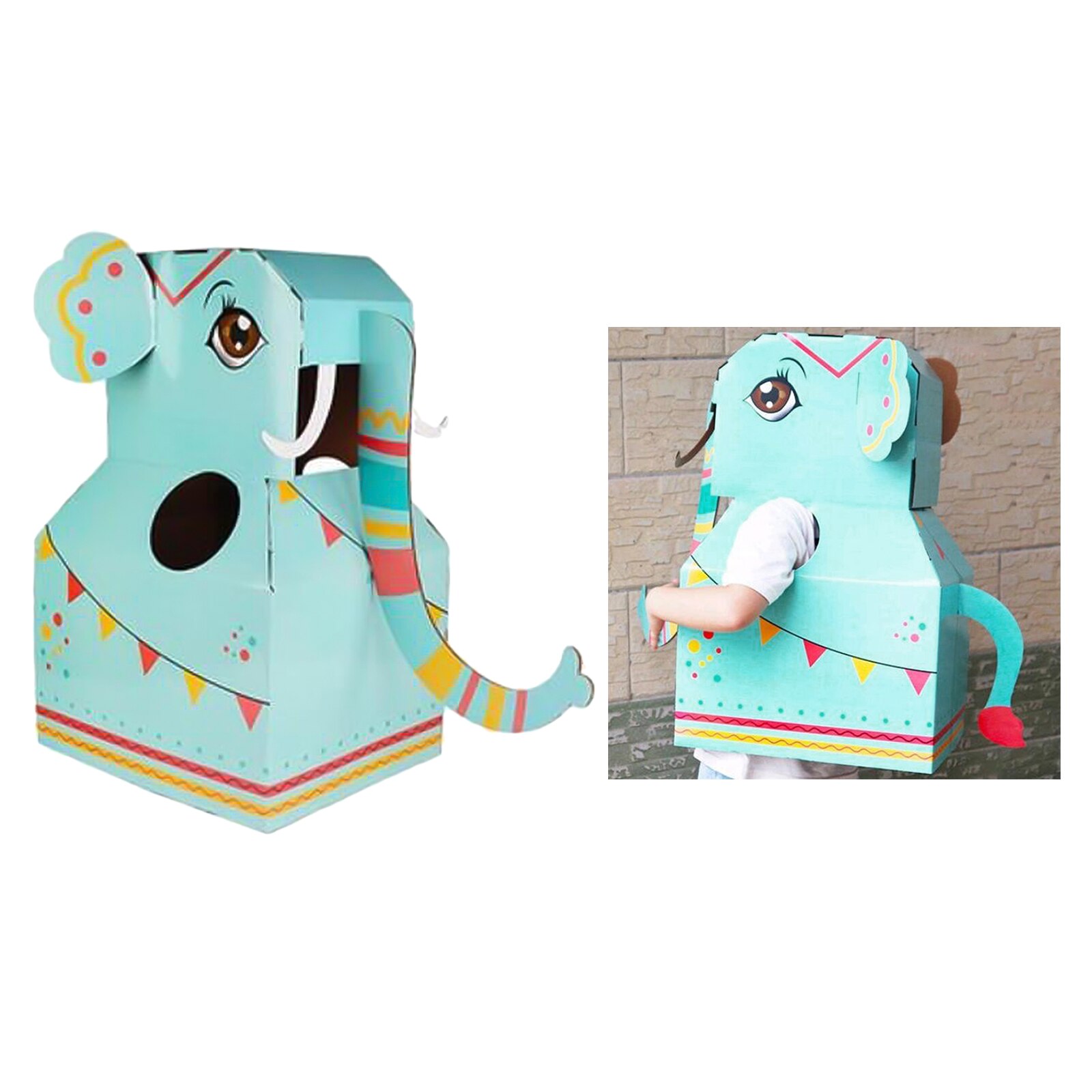 Papier Shell Kinderen Kleuterschool Kleding Prestaties Ouder-kind Spelletjes Kids Educatief Speelgoed: Blue Elephant