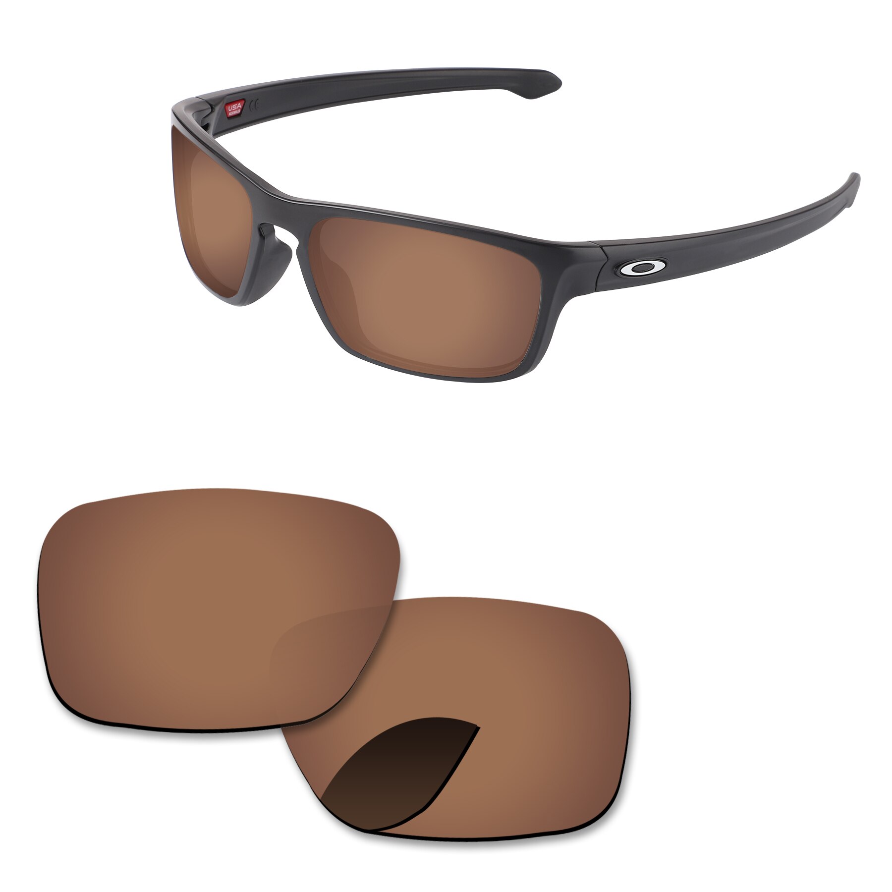 Alphax Ersatz Linsen für-Oakley Splitter Stealth OO9408 Sonnenbrille Polarisierte-Mehrere Optionen: Copper Brown