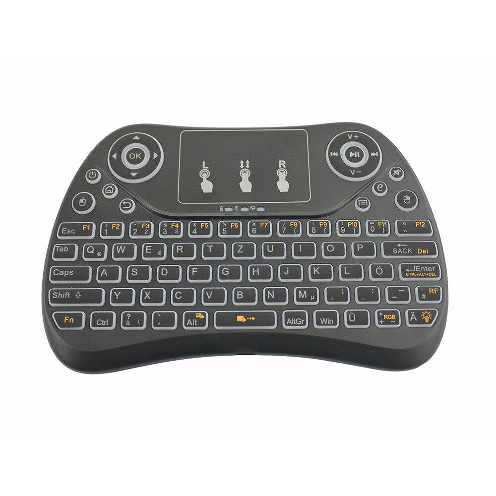 Bluetooth Colorful Backlight German Version T2C Mini Wireless Keyboard USB Port-Connection Computer Television
