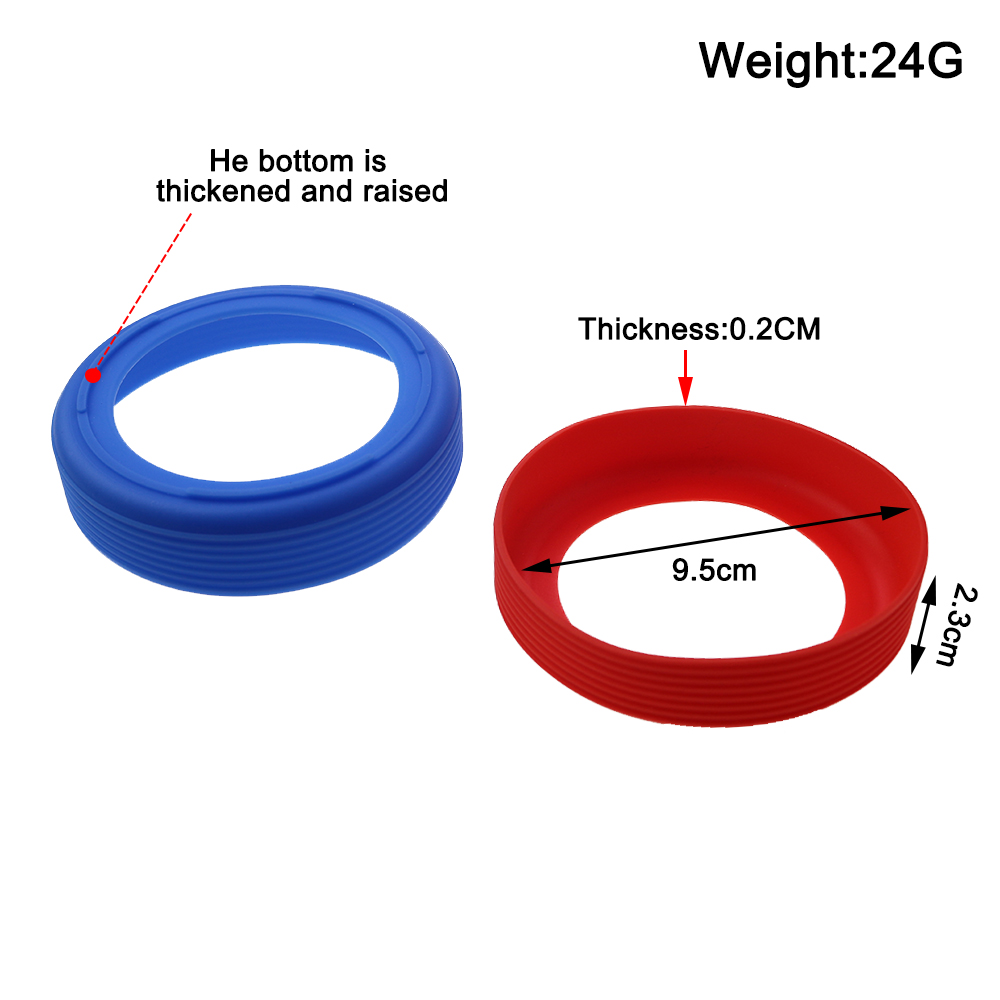 1pc diâmetro 9.5cm 24g rosqueado copo de silicone macio capa inferior resistente ao desgaste anel manga anti deslizamento boa dureza elástica