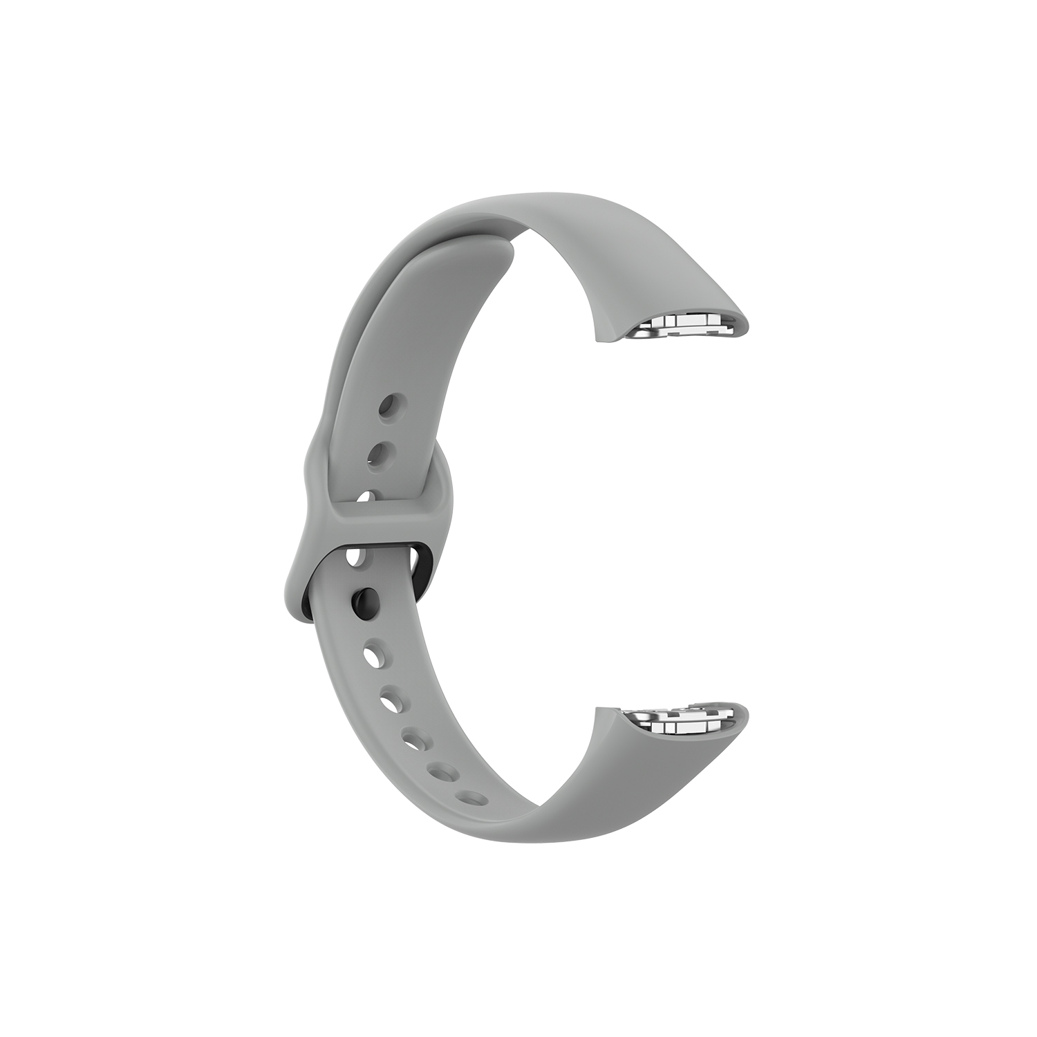 Strap For Samsung Galaxy Fit SM-R370 Silicone Black Buckle Watchband Steel Shrapnel For Samsung Replacement Wrist Straps: Grey