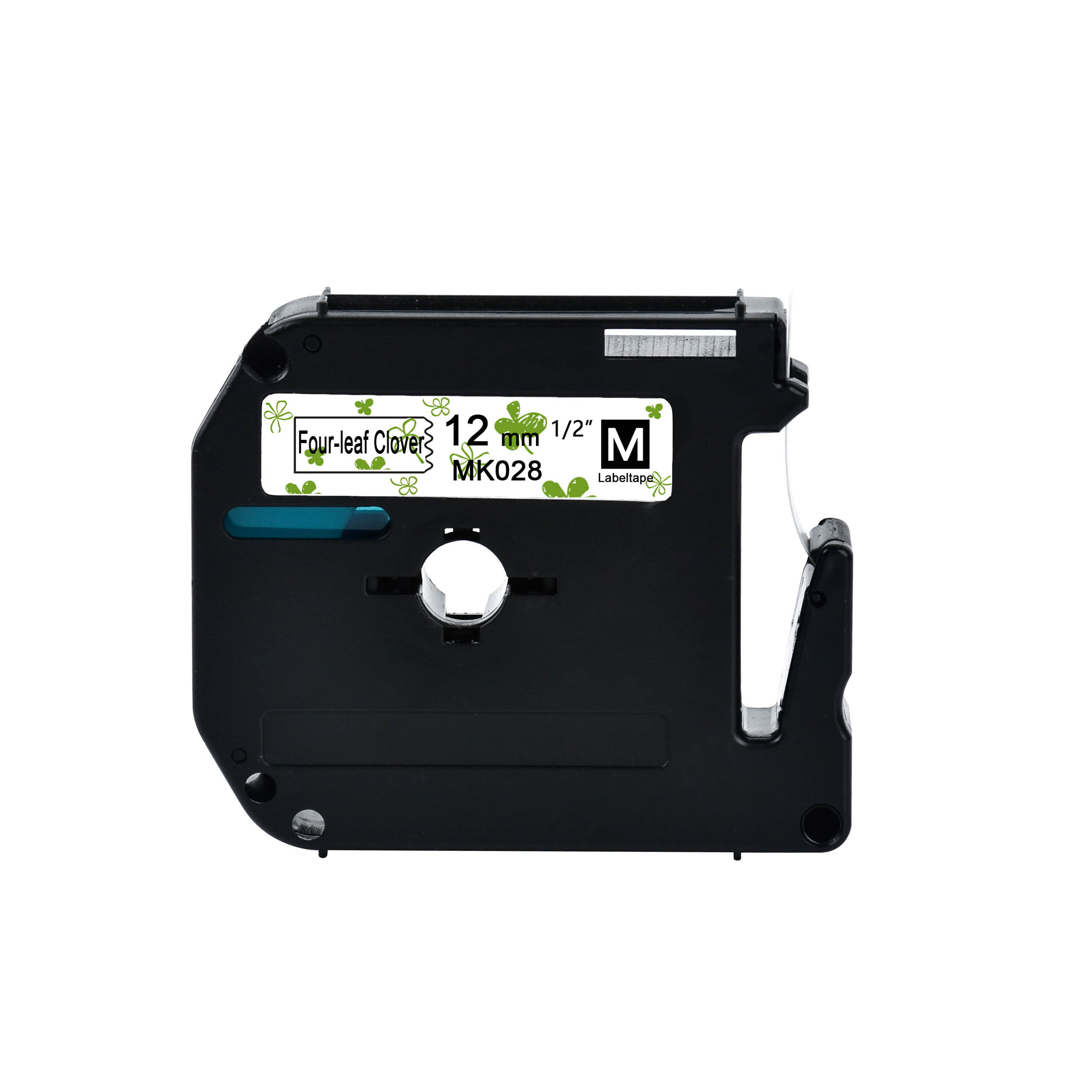 Lovely Pattern MK-231 Compatible brother M-K231 MK231 MK 231 black on white 12mm strong adhesive label tapes for PT-80 PT-70: Four-leaf Clover