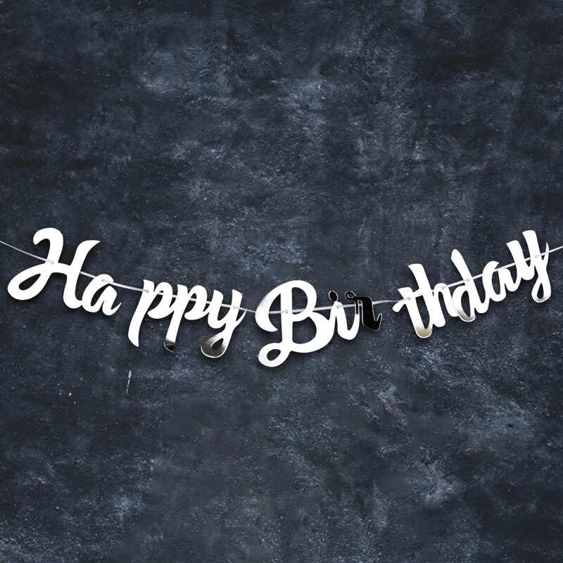 Happy Birthday Gold Glitter Paper Letter star Banner Hanging Flags for Birthday Party Festival Decorations: 4