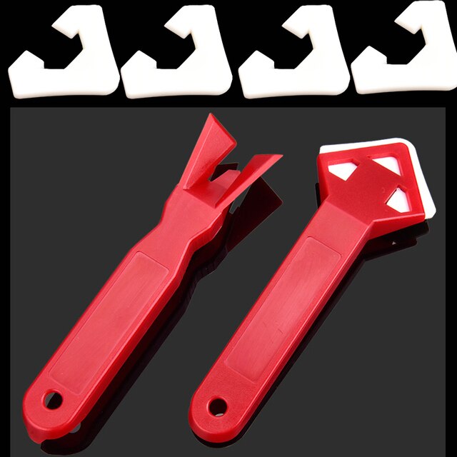 Multifuntion Silicone Remover Caulk Finisher Sealant Smooth Scraper Grout Kit Hand Tools Plastic Sealant Trowel: D