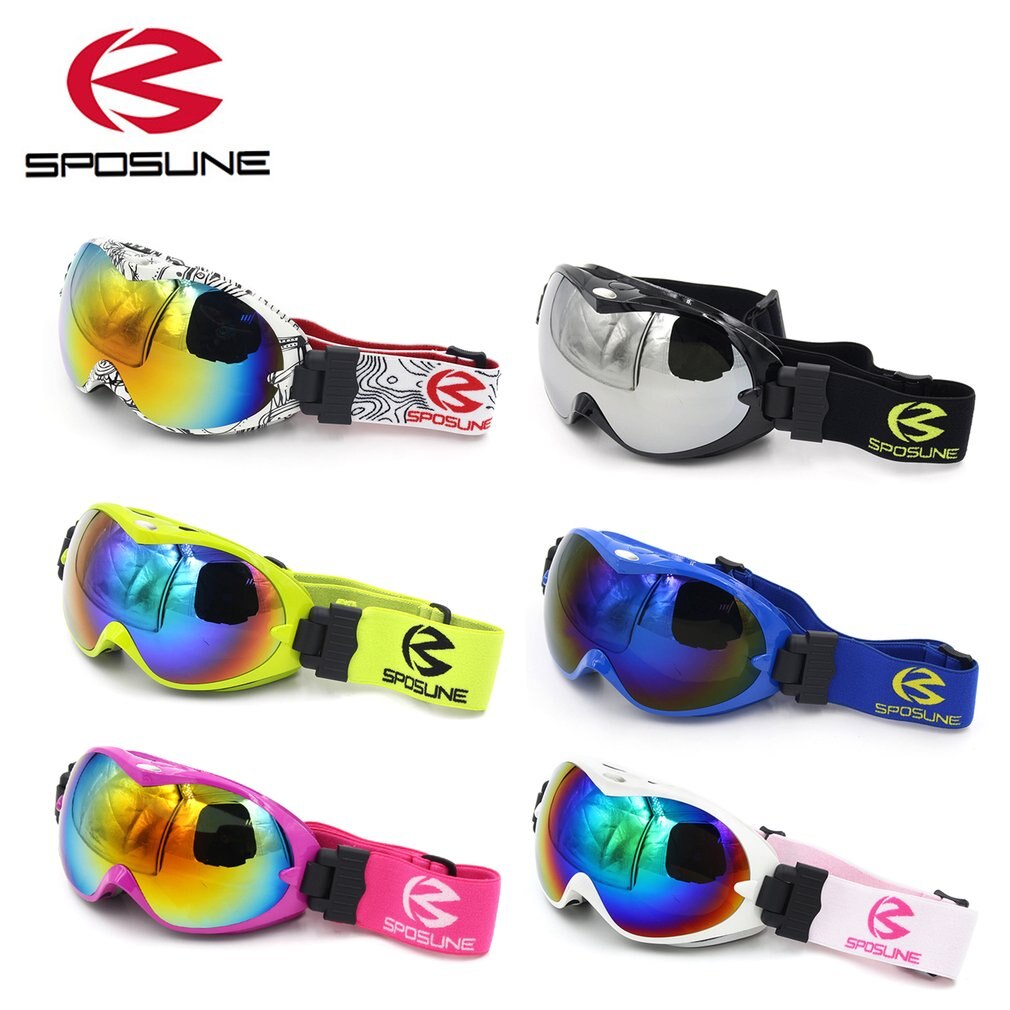 SPOSUNE Men Women Skiing Goggles Mountaineering Goggles Double Layers Anti-Fog Windproof Goggles Snow Mask Glasses