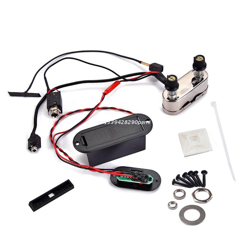 Kit de préampli avec pont Jack de 3.5mm, Kit de préampli avec amplificateur EQ pour accessoires de violon électrique, directe