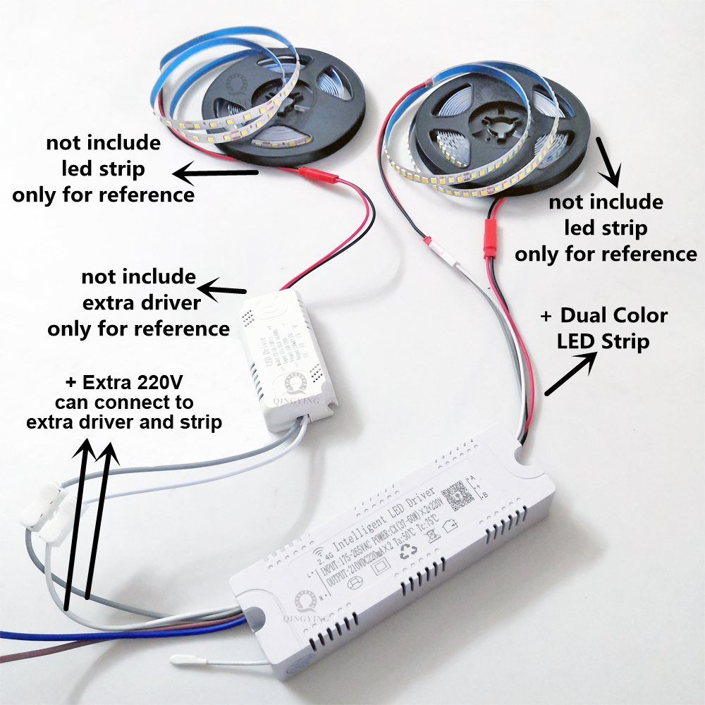 2.4G Intelligent LED Driver + Extra 220V 25-40W 37-50W 37-60W X2 X4 X6 Bluetooth Remote & APP Control Dimming Power Transformer