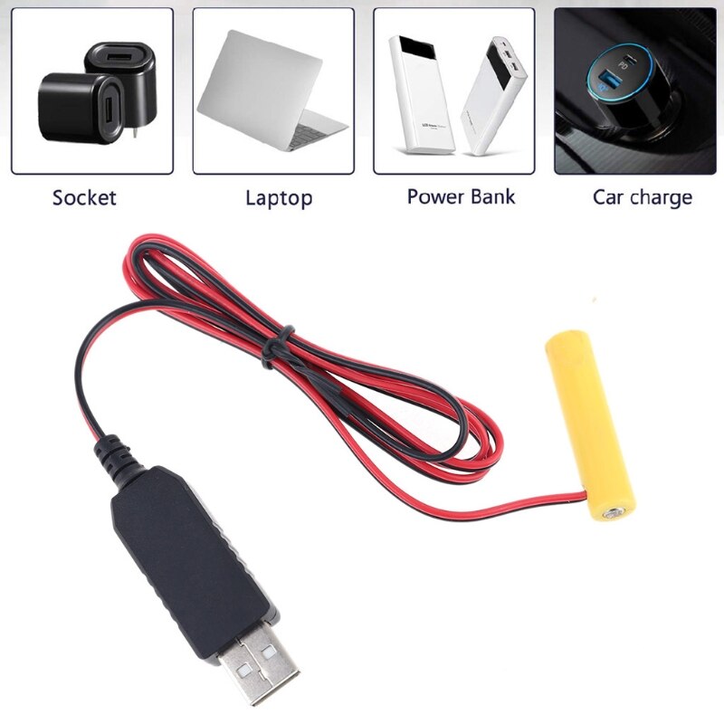 Eu Plug Usb Voeding Adapter Converteren Naar Aaa Batterij Eliminator Kan Vervangen 1-4 Stuks 1.5V LR03 aaa Batterij Eliminatie Voor