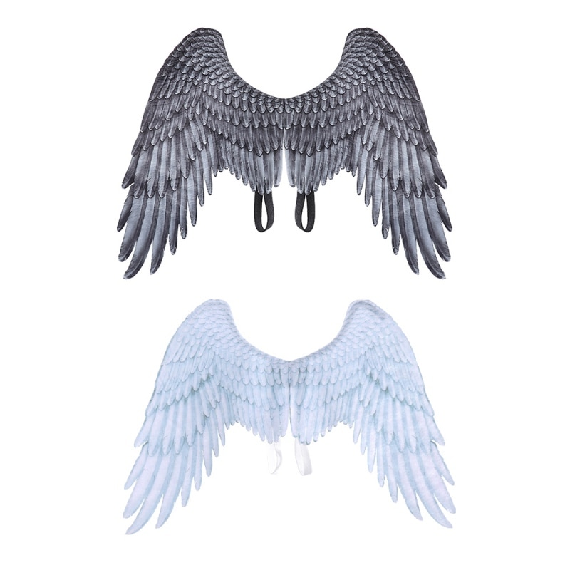 Halloween Decoration Non-Woven Fabric 3D Angel Wings Halloween Theme Party Cosplay Costume Accessories For Adults Men Women