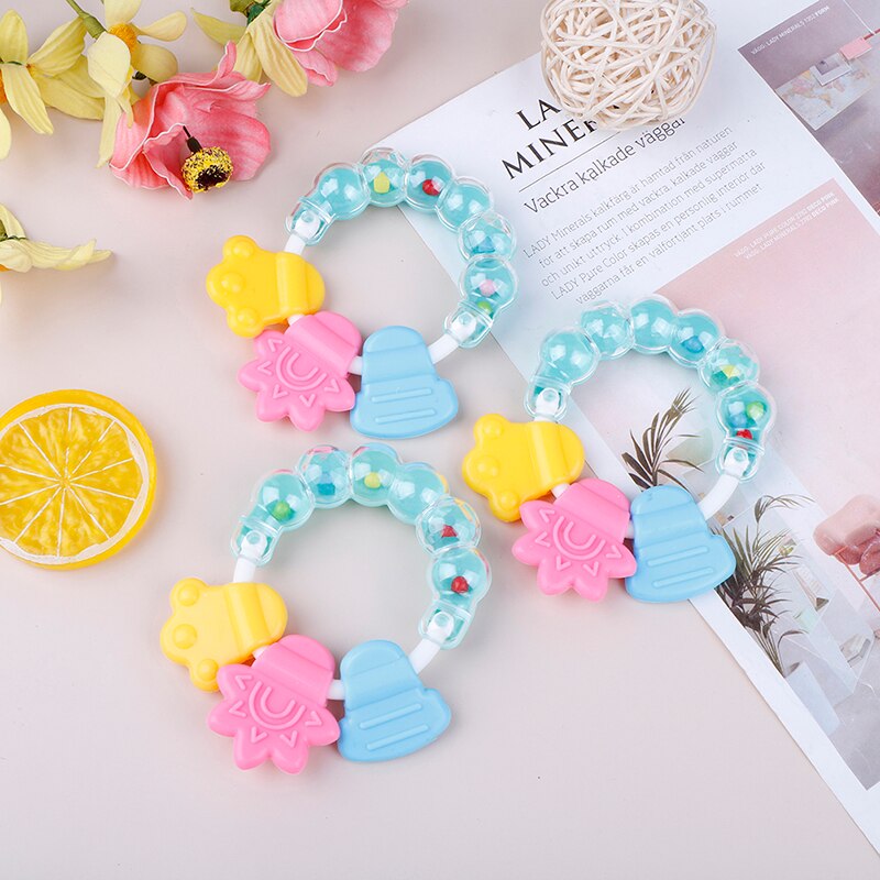 1Pc Leuke Safe Baby Siliconen Bijtring Rammelaars Speelgoed Voor Peuter Tafelbel