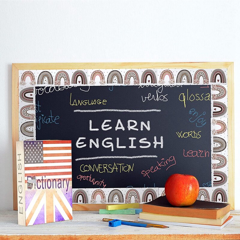 20M Boho Rainbow Bulletin Board Borders Rainbow Straight Borders Classroom or Home School Decoration