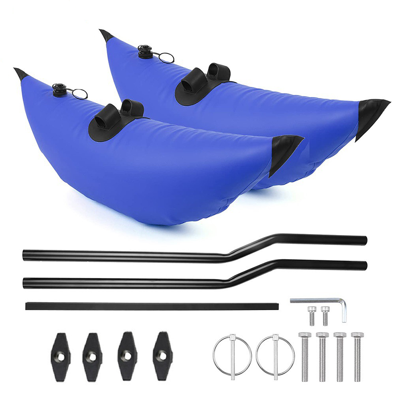 2-teiliges Kajak-Ausleger-Stabilisator, aufblasbarer Ausleger-Schwimmer, stehendes Schwimmer-Stabilisator-System-einstellen für Kanus, Fischerboote: Blau