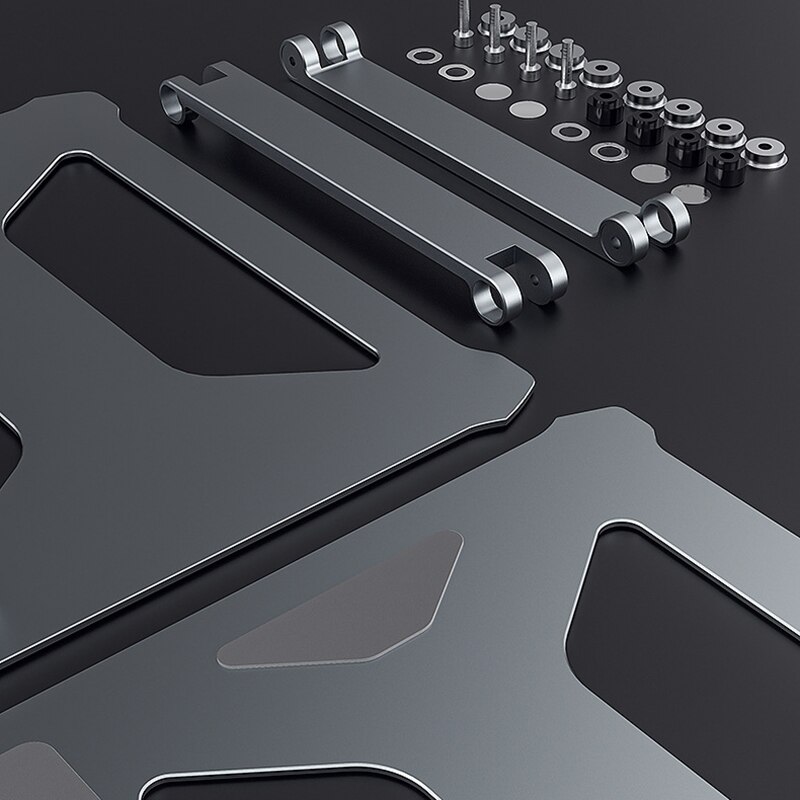 Adjustable Aluminum Ergonomic Laptop Tray Double-Layer Laptop Stand Base Lifter for Tablet Laptop Ventilation