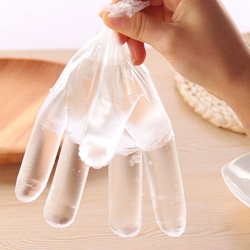 100 unids/set de plástico de alimentos guantes desechables para restaurante Cocina Barbacoa respetuoso del medio ambiente de comida guantes vegetal de la fruta de guantes
