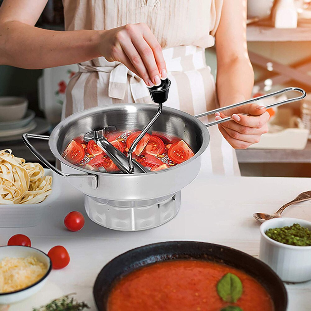 Ręczny dżem owocowy ze stali nierdzewnej młynek robić ziemniaków z 3 dyskami