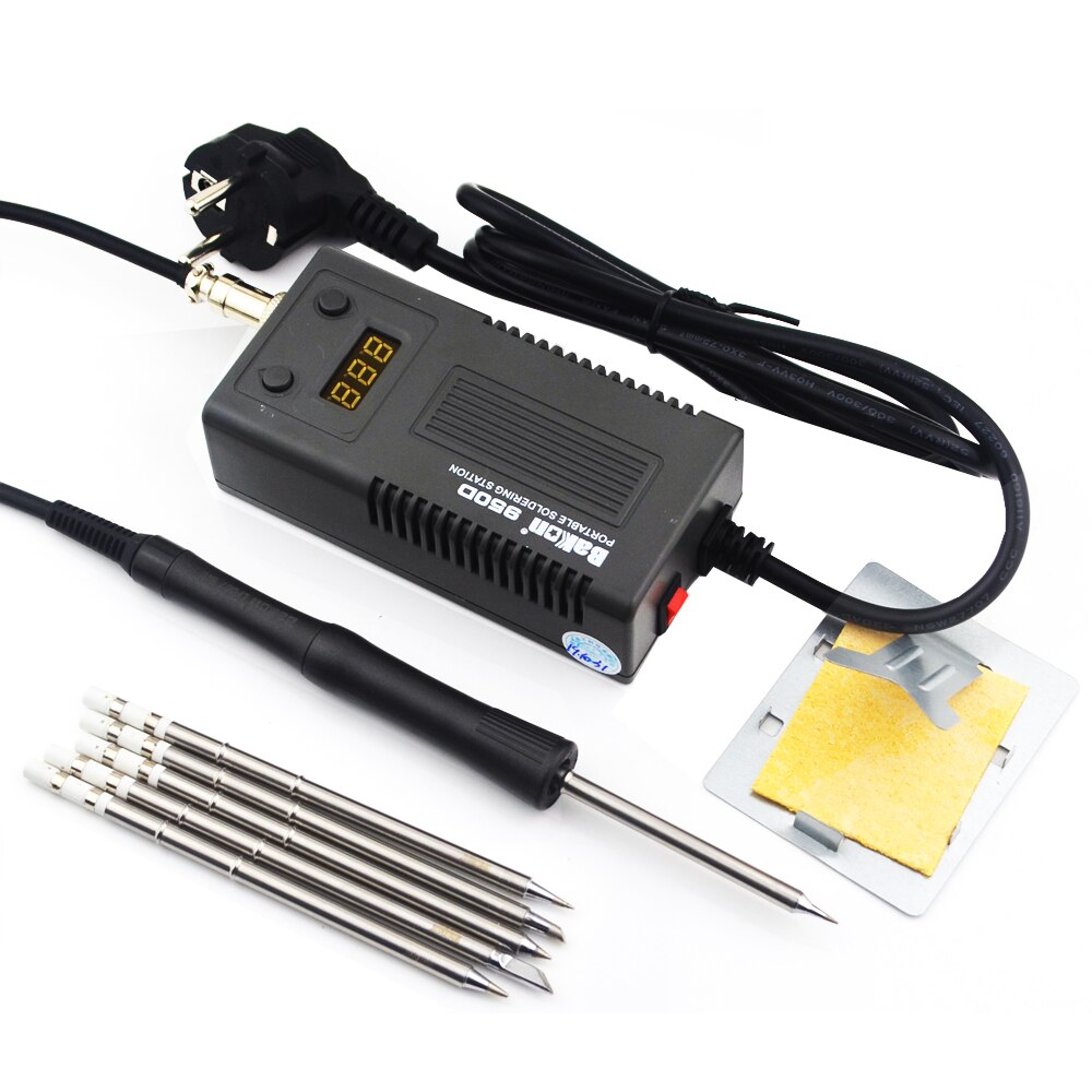 BAKON 950D 75W Mini portátil de soldadura de hierro Digital Estación de soldadura BGA kit con 6 uds/T13 punta (B K me BL B2 BC3 o BC2) 110-220v: 950D and 6 TIP
