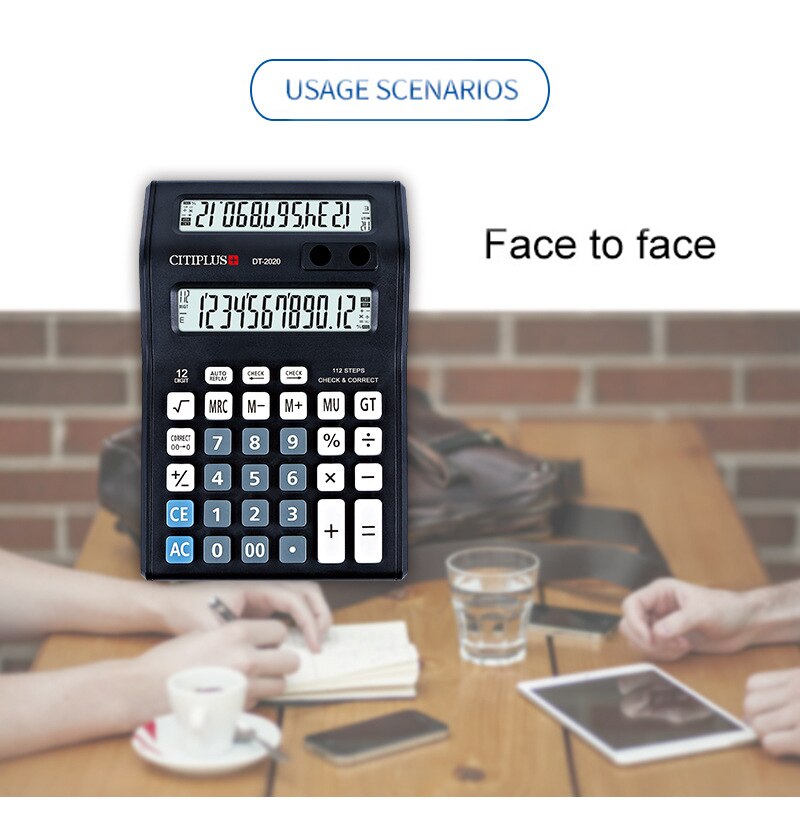 Citiplus Desktop Calculator Dual Display Display 12-digit 112-step Abs Plastic Material Ct Review Function Calculator