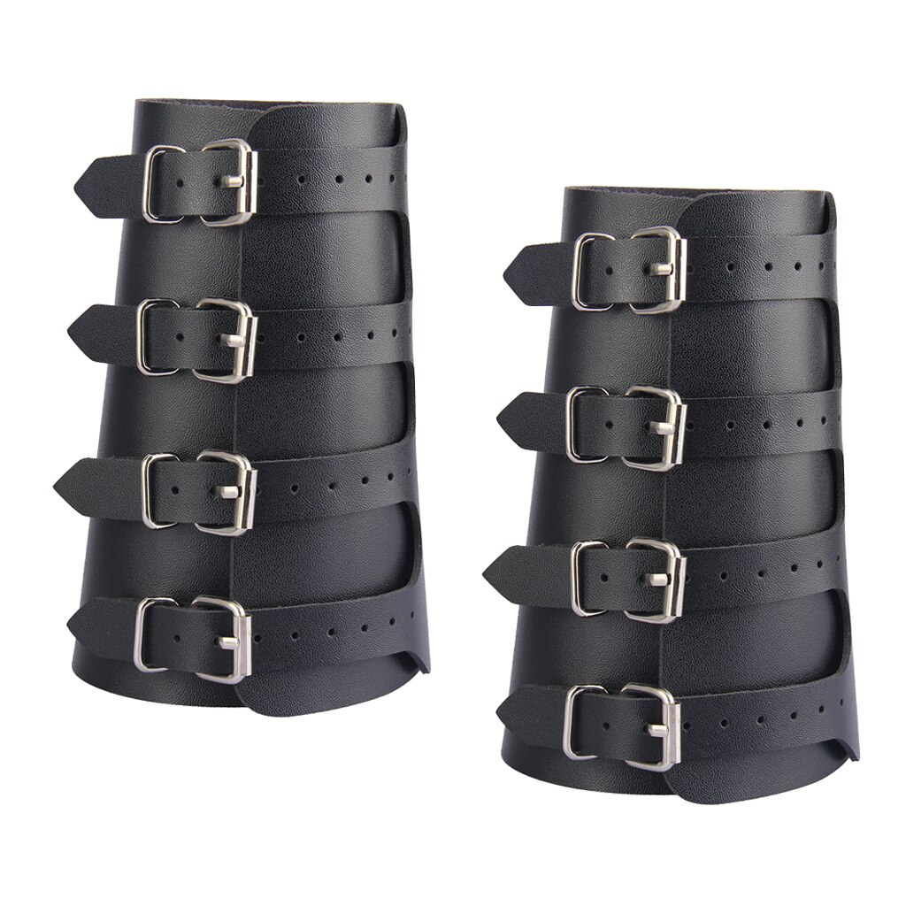 Brazaletes de cuero Unisex, pulseras medievales Vikings, armadura de brazo, guantelete de cuero Steampunk, pulsera ancha, 2 uds.
