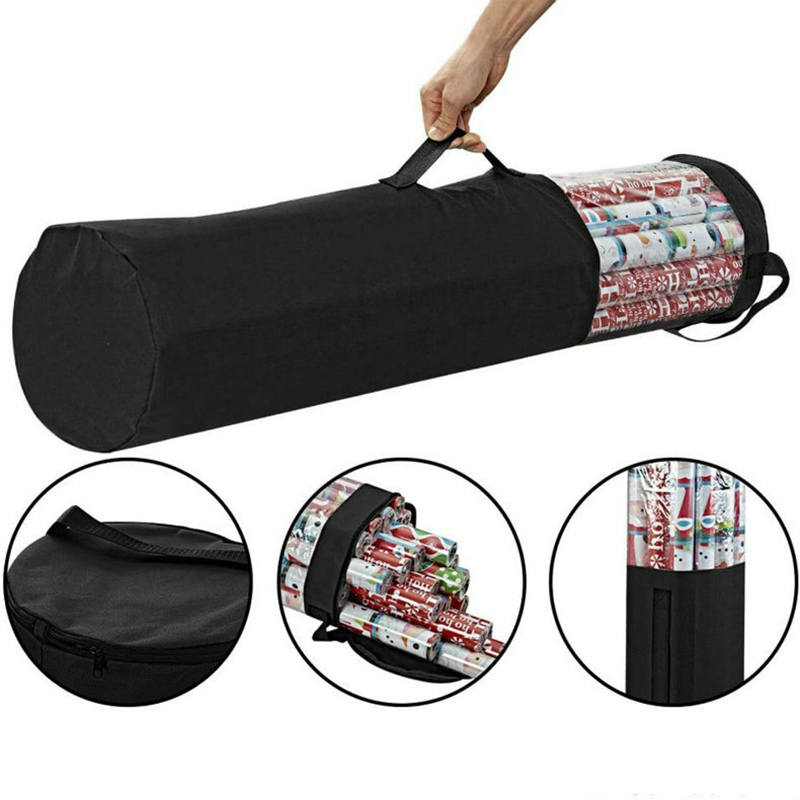 Sac de rangement en papier d&#39;emballage pour de noël, porte-ruban en rouleaux de , couleur unie, organisateur de rangement pour emballage de de noël