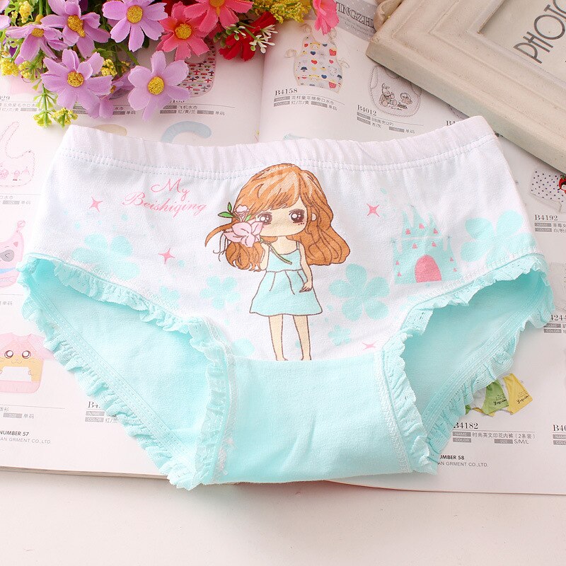 Pantaloncini a triangolo in cotone per bambini intimo per ragazze nuove di colore casuale 10 pezzi 2-10 anni