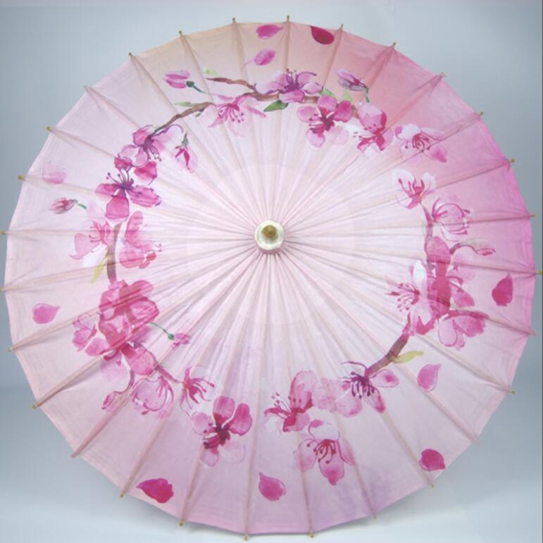 Parapluie en papier fleur couleur rose huile | Parapluie fleur pêche cercle rond, parapluie en papier pour enfants danse mariage, décoration de mariage