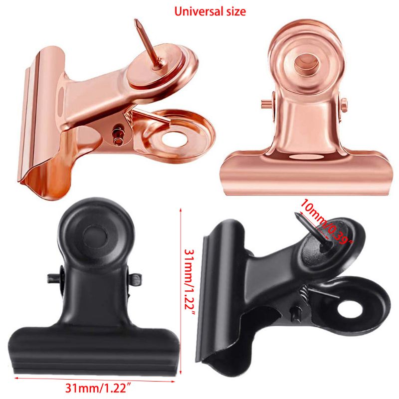 Push Pins Clips Bulldog Clips with Thumb Tacks for School Artworks Projects on Cork Board Photos Documents on Bulletin Board