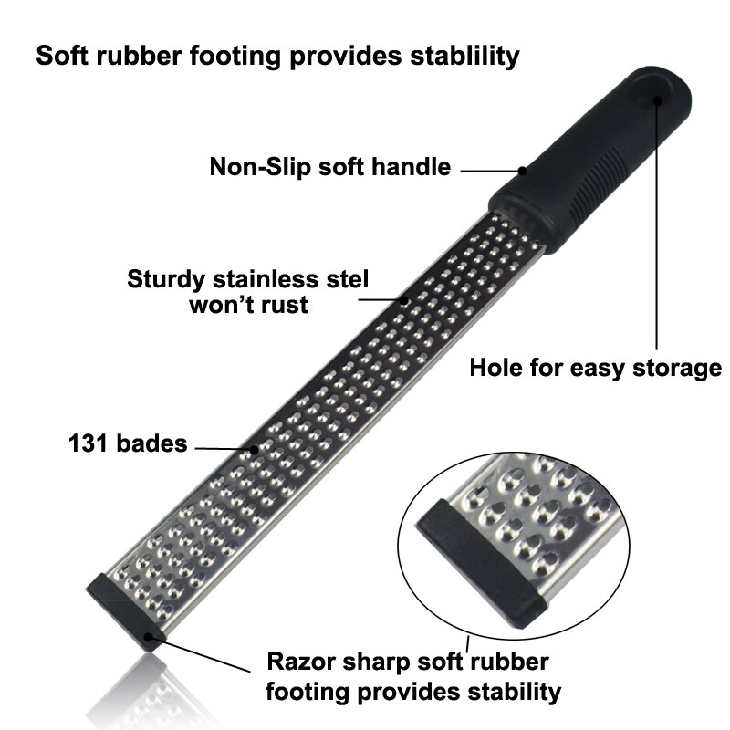 Walfos Multifunction Stainless Steel Lemon Zester Fruit Peeler Cheese Zester Microplane Grater Fruit Vegetable