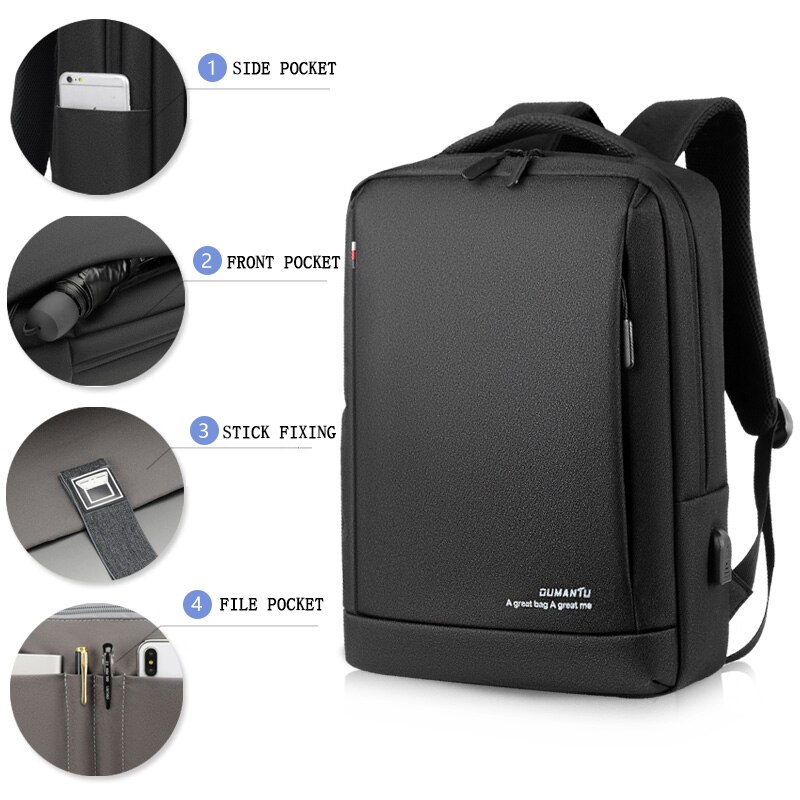 Mochila Oxford antirrobo para ordenador portátil de 15 pulgadas para hombre y mujer, morral escolar de viaje, informal, con carga USB