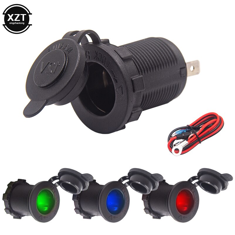 12V 120W Motorcycle Car Boat Tractor Accessory Waterproof Cigarette Lighter Power Socket LED Plug Outlet Charging Mobile phone