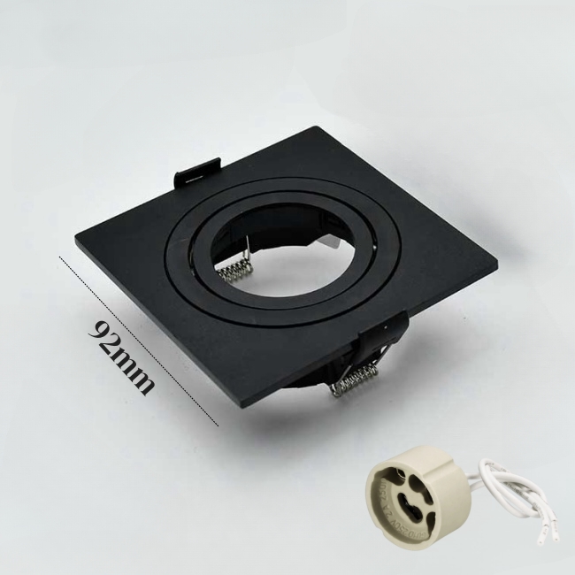 Ingebedde Vierkante LED Halogeen Lampvoet Houder GU10/MR16 Lamp Vervangbare Plastic Beugel Plafond Spotlight Montage Frame Fitting: Blauw / Black