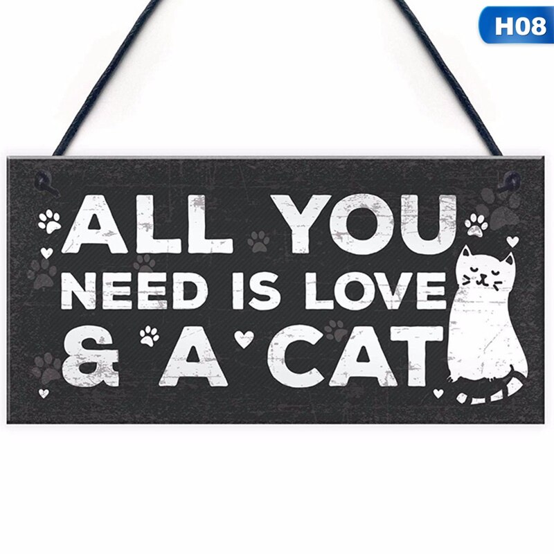 Trä vänskap katt husdjur tag graverad katt livet är bättre med katt tag inspirerande husdjur taggar för kattälskare: H08