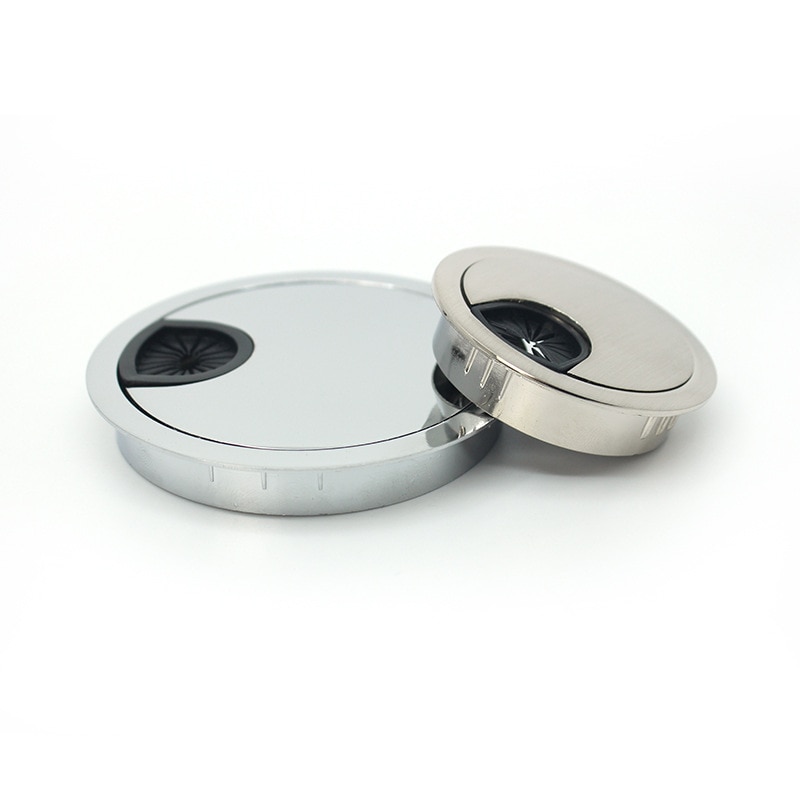 2 Stuk Zinklegering Ronde Tafel Hole Cover Wire Outlet Poort Computer Pc Bureau Kabeldoorvoer 50/53/60/80 Mm Line Houder