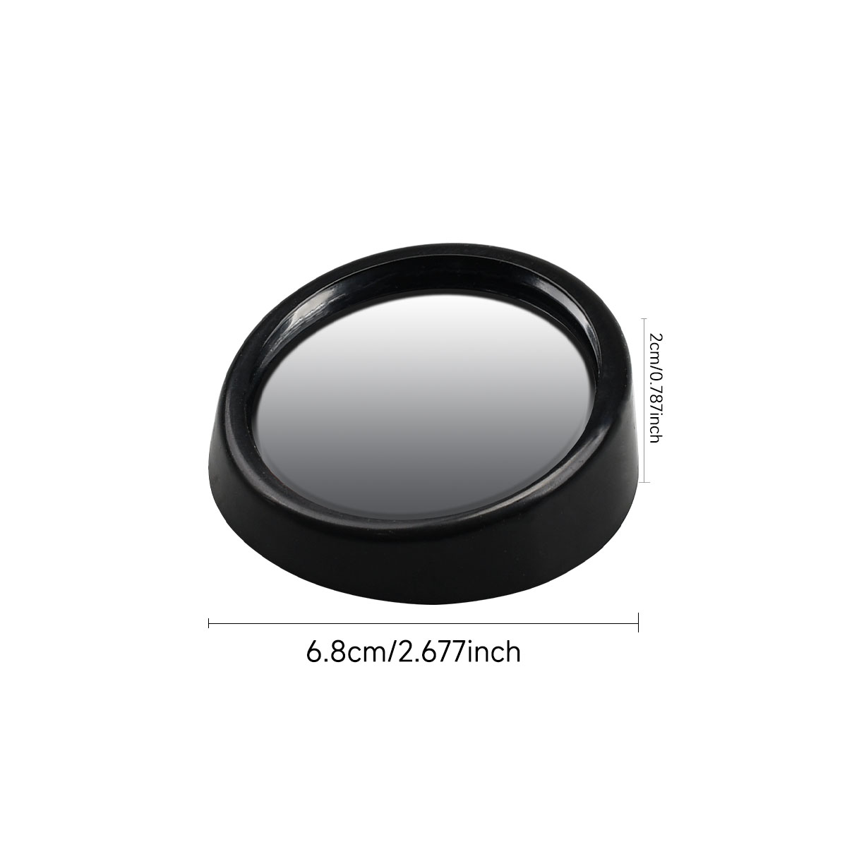 Espejo de punto ciego convexo de marco redondo, espejo retrovisor transparente ajustable de 360 grados, gran angular de conducción de seguridad, accesorios de coche, 1 par