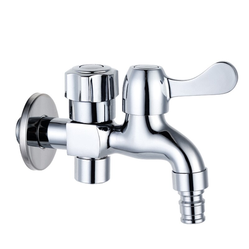 G1/2 'Bibcock 2 Water Outlet Wasmachine Kraan Tap Dubbele Uitloop Tuin Outdoor Water Tap messing Verchroomd